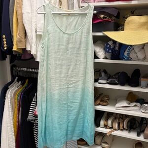 Gradient Green Small Sleeveless cotton dress Eileen Fisher